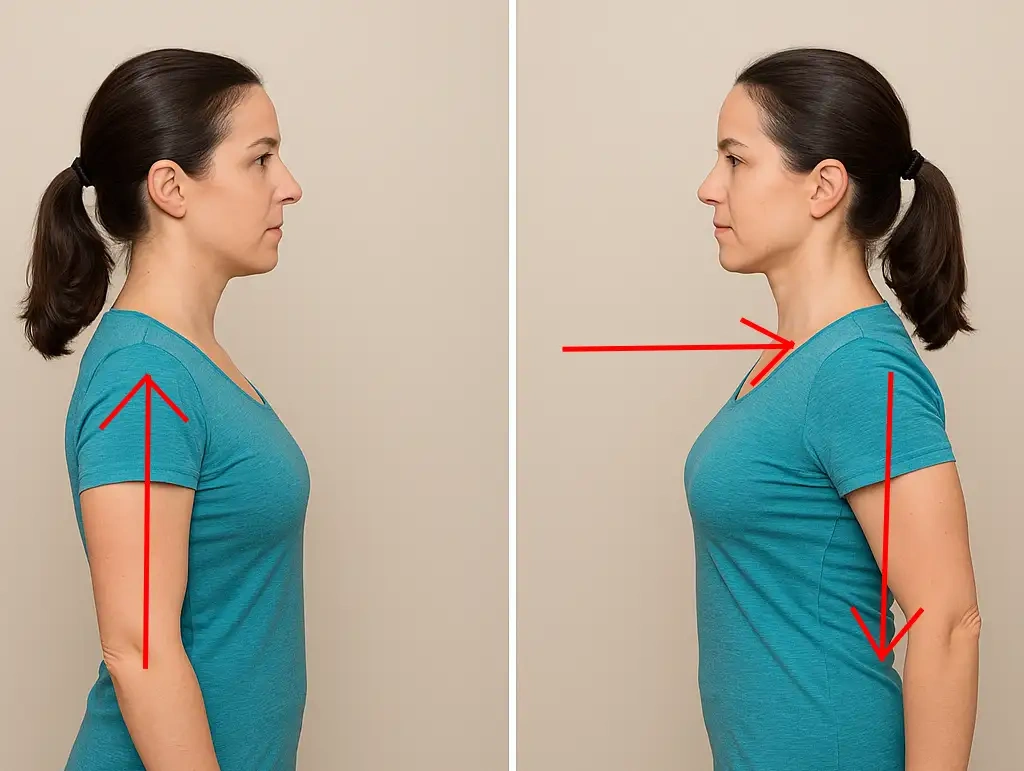 تمرین شانه به عقب و پایین